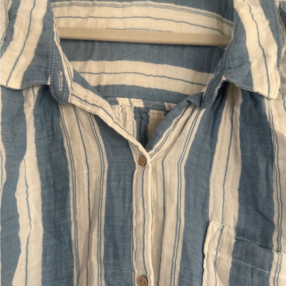 Old Navy plus size 3X shirt sleeve gauze cotton button down blouse NWT casual - Picture 6 of 11